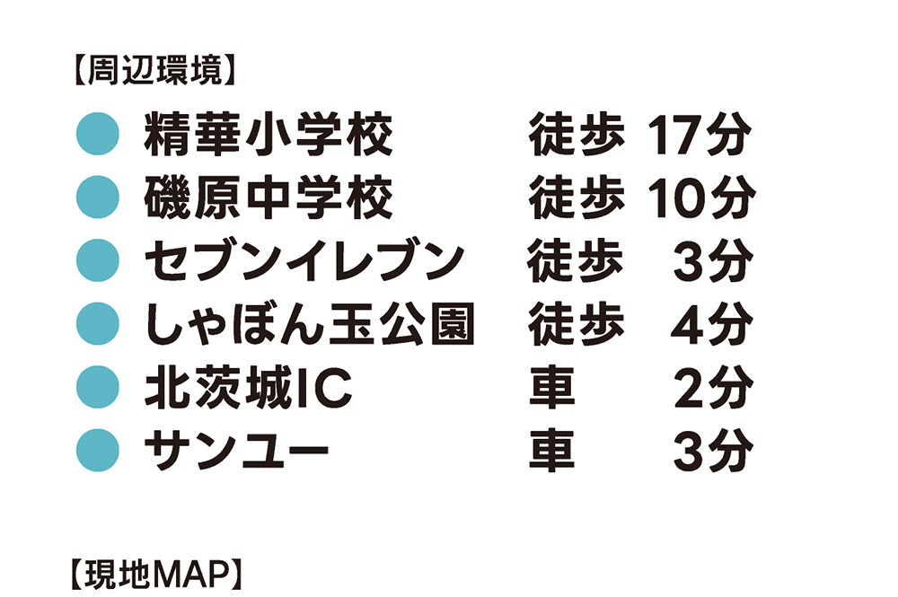 北茨城市磯原町豊田の周辺環境 磯原小学校 磯原中学校 生活施設